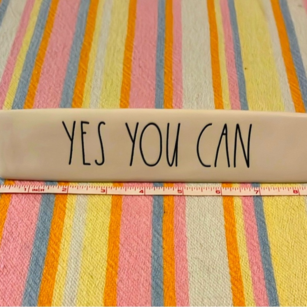 Rae Dunn Desk Plaque Sign “Yes you can”